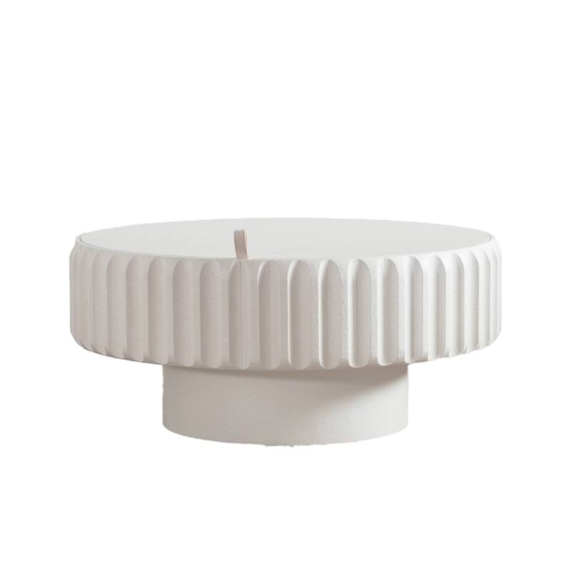 Round Fluted Storage Table with Lift-Off Lid, Sleek Texture, Perfect for Modern Living