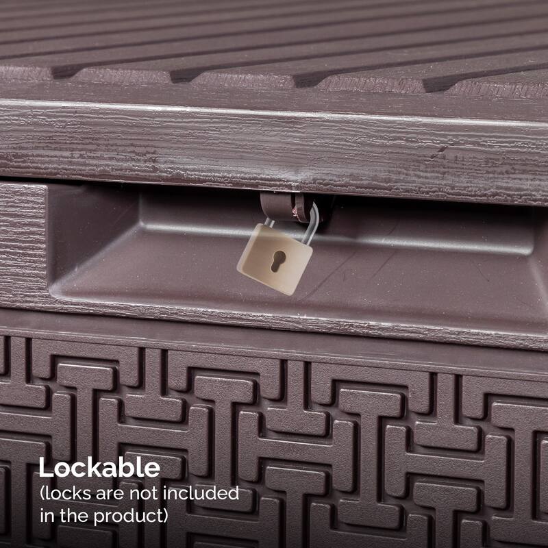Lockable Outdoor Garden Storage Box for Cushions, Toys and Tools - 45.67x 19.49 x 23.23 Inches