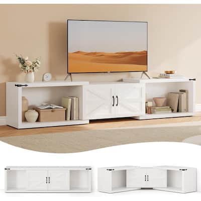 Farmhouse TV Stand Entertainment Center with Storage Deformable TV Console