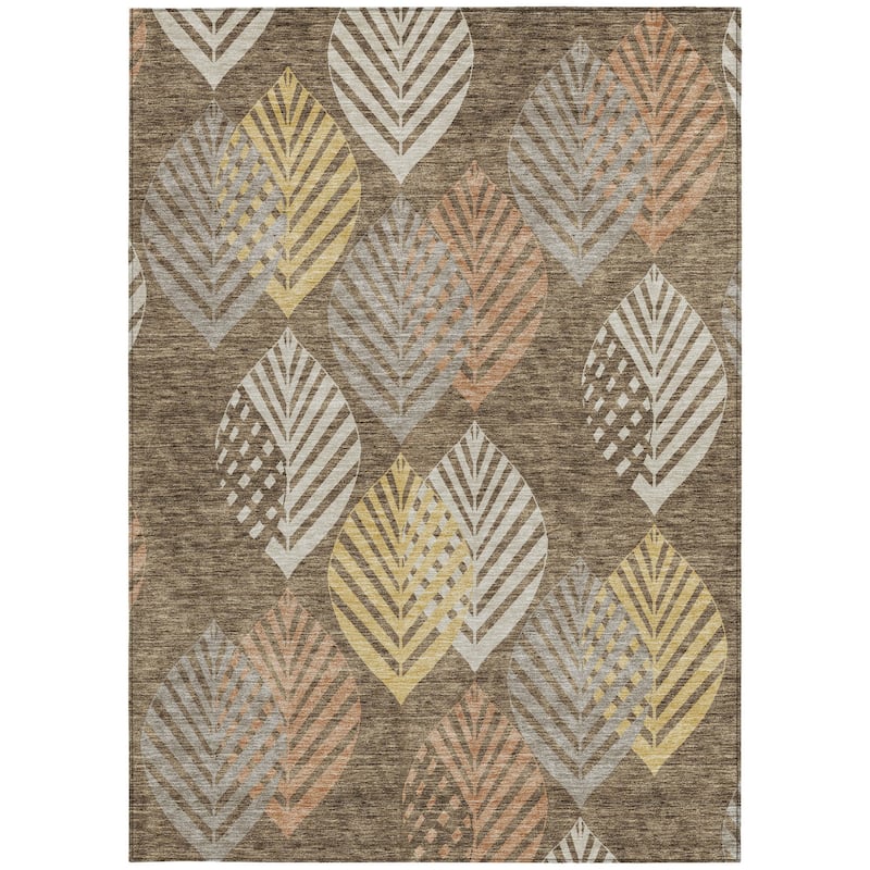 HomeRoots Floral Transitional Rectangle Outdoor Rug