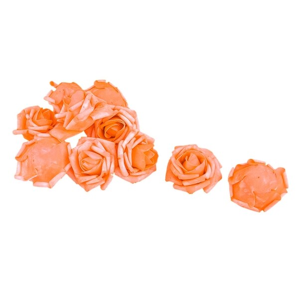 Bride Wedding Foam Artificial Rose Flower Heads DIY Headband Decor Orange 10pcs