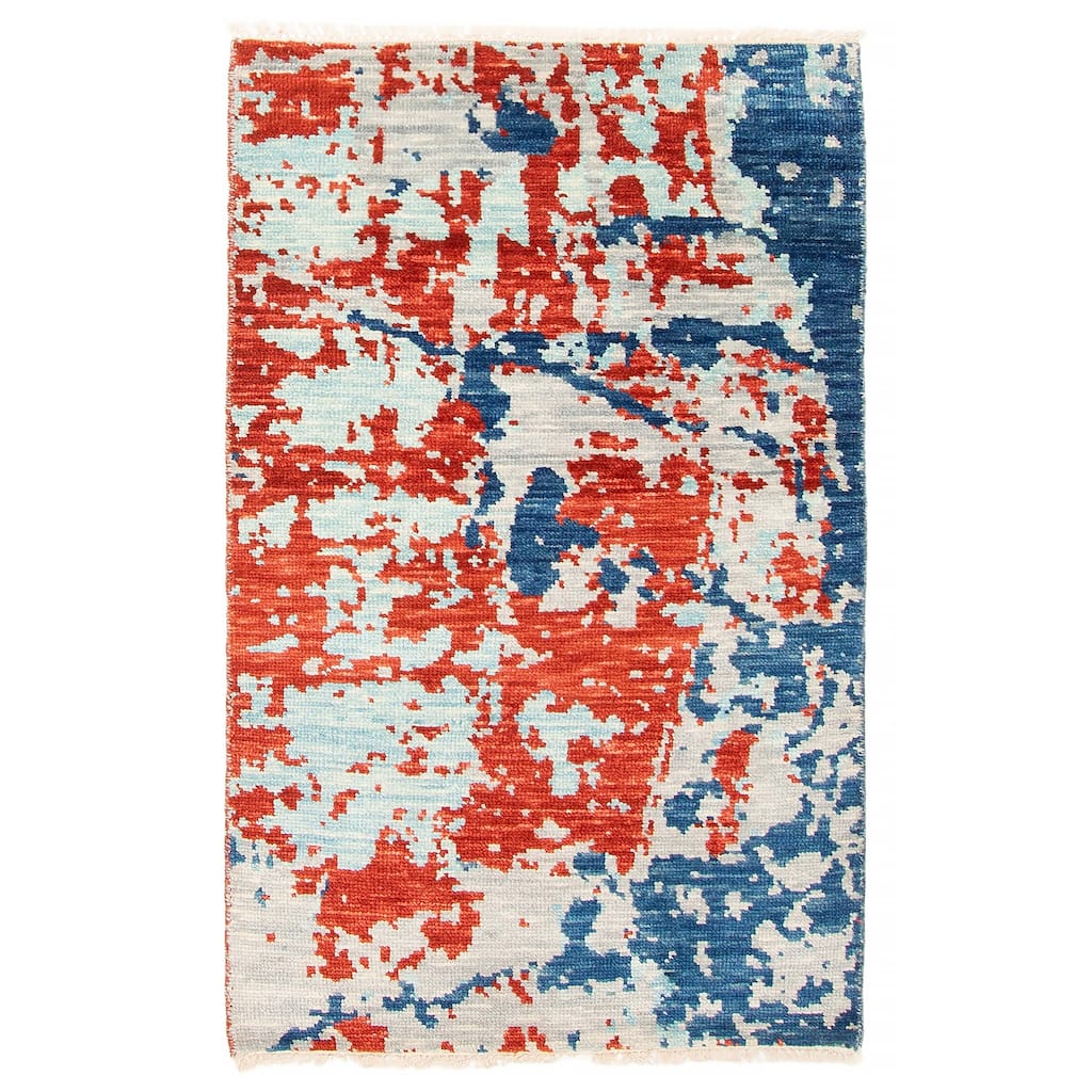 ECARPETGALLERY Hand-knotted Mystique Red Wool Rug - 3'0 x 5'0