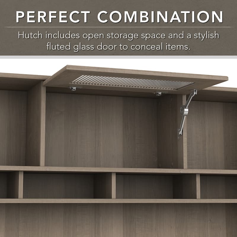 Cabot 60W L-Shaped Desk with Hutch and File Cabinet by Bush Furniture