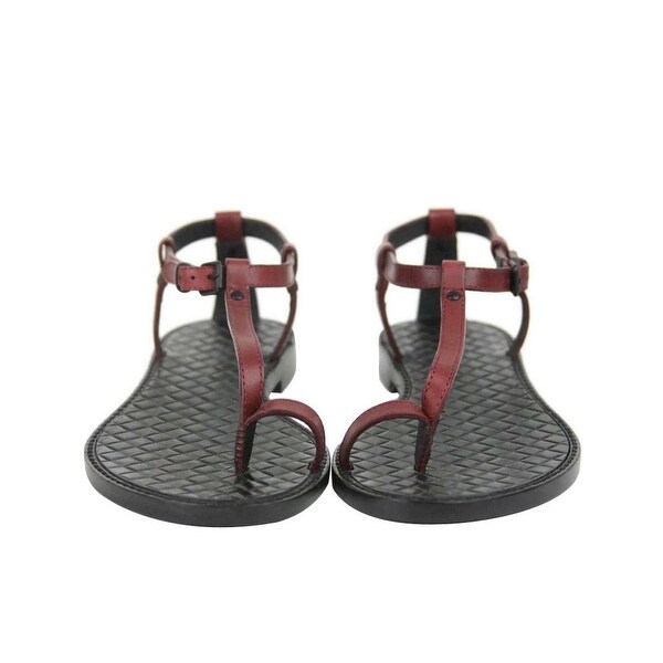 womens black leather thong sandals