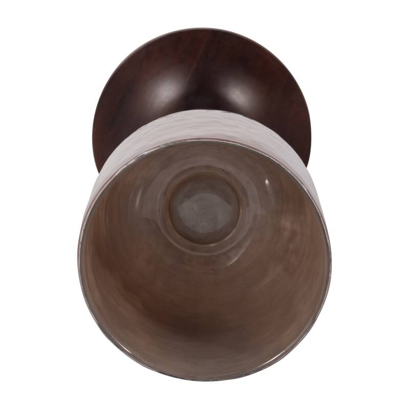 Sagebrook Home Glass Solid Color Wooden Base Hurrican Vase