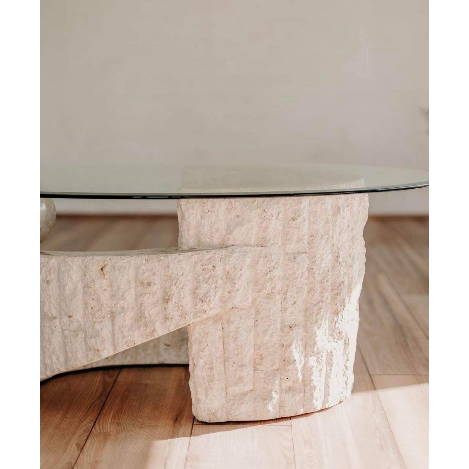 Vintage Tessellated Coffee Table Round Accent Table