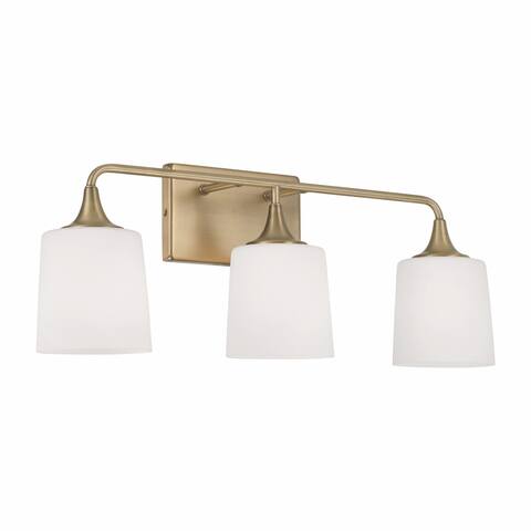 Presley 3-light Bath/ Vanity Fixture w/ Soft White Glass
