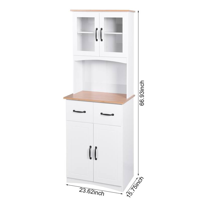 Wooden Kitchen Cabinet Pantry Room Storage Microwave Cabinet