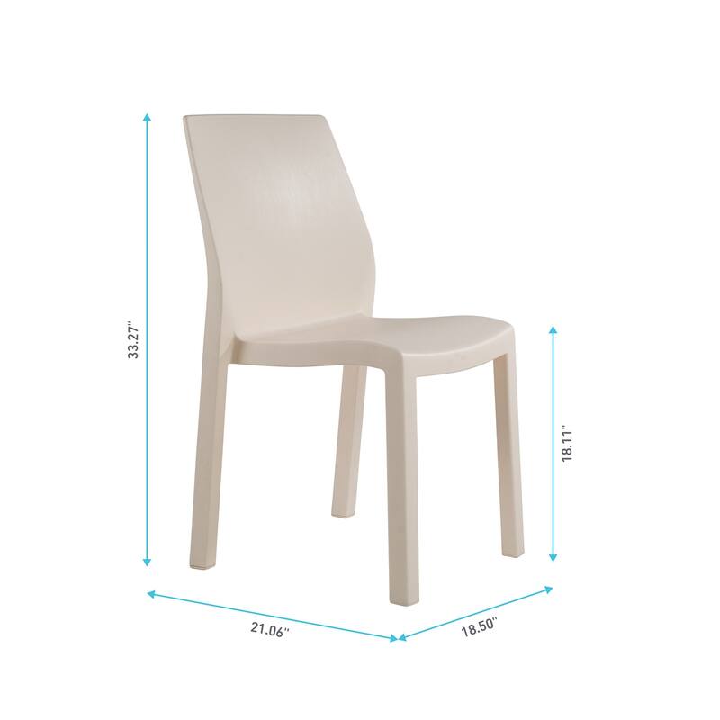 WRGHOME Modern Stacking Patio Dining Side Chair Indoor/Outdoor (Set of 2) - 33.27'' H X 18.50'' W X 21.06'' D