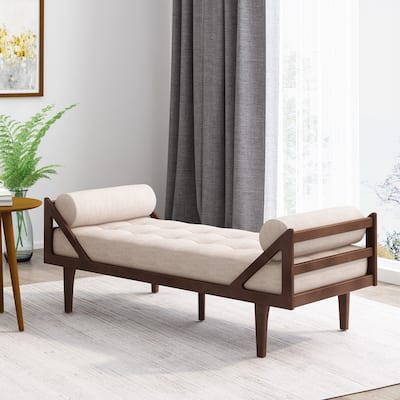 Rayle Tufted Chaise Lounge with Pillows by Christopher Knight Home - 65.00" W x 27.75" D x 23.75" H