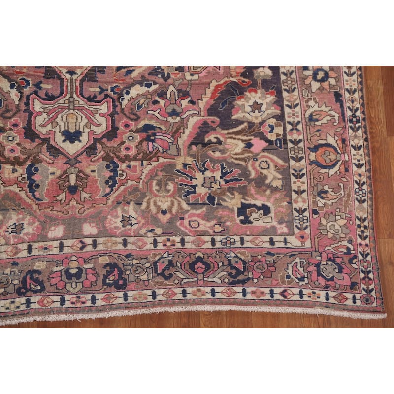 Geometric Bakhtiari Persian Vintage Area Rug Hand-knotted Wool Carpet - 6'8" x 10'0"