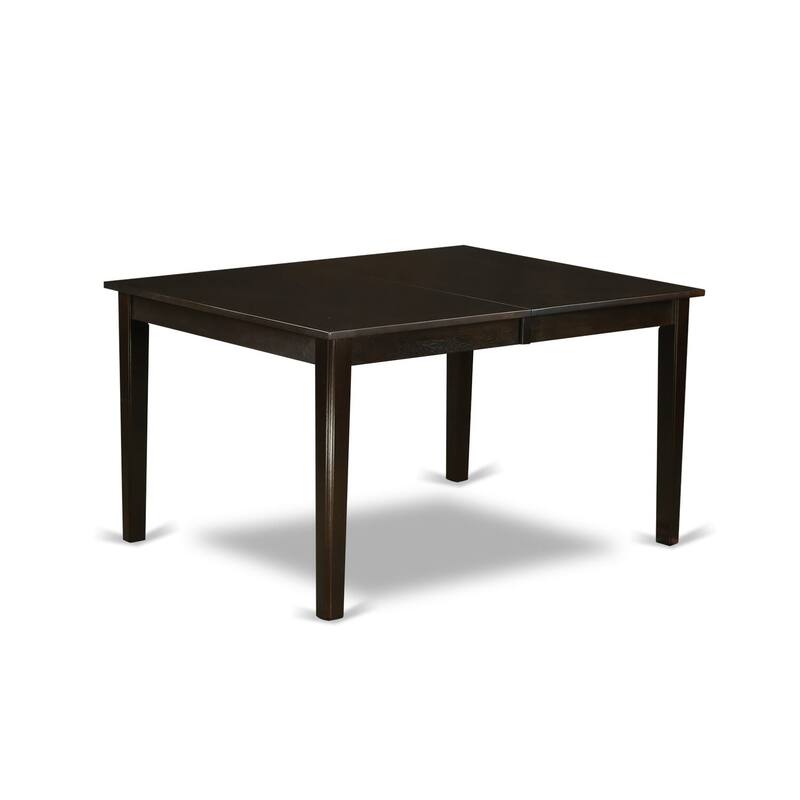 East West Furniture 9 Piece Kitchen Table Set- a Rectangle Dining Table and 8 Dining Room Chairs, Cappuccino (Seat Options)