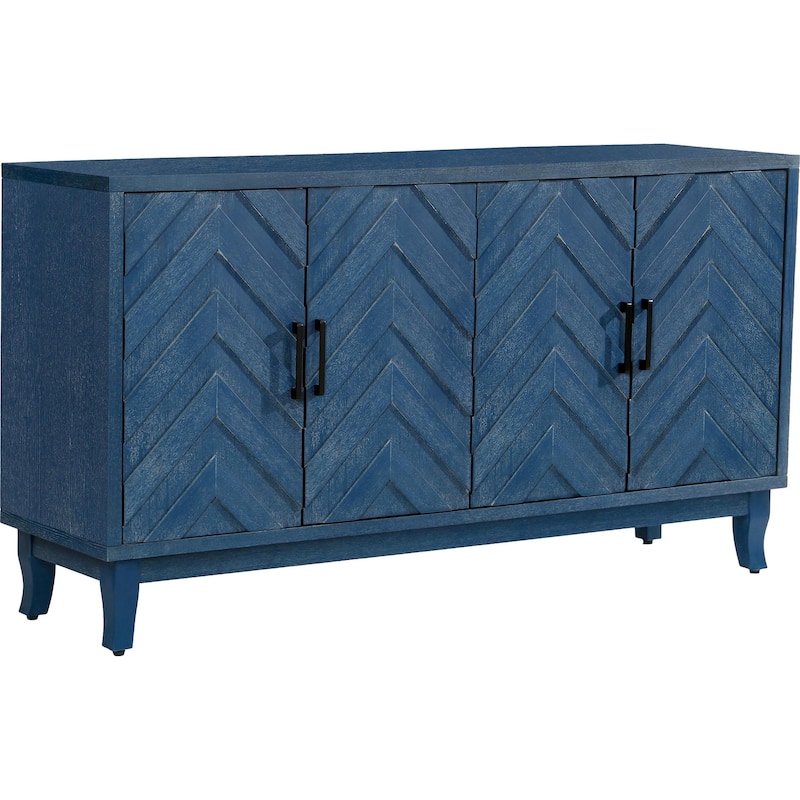 Buffet Cabinet with 4 Doors & Shelves, Farmhouse Sideboard Accent Buffet Cabinet Storage Cabinet for Dining Living Room,Entryway