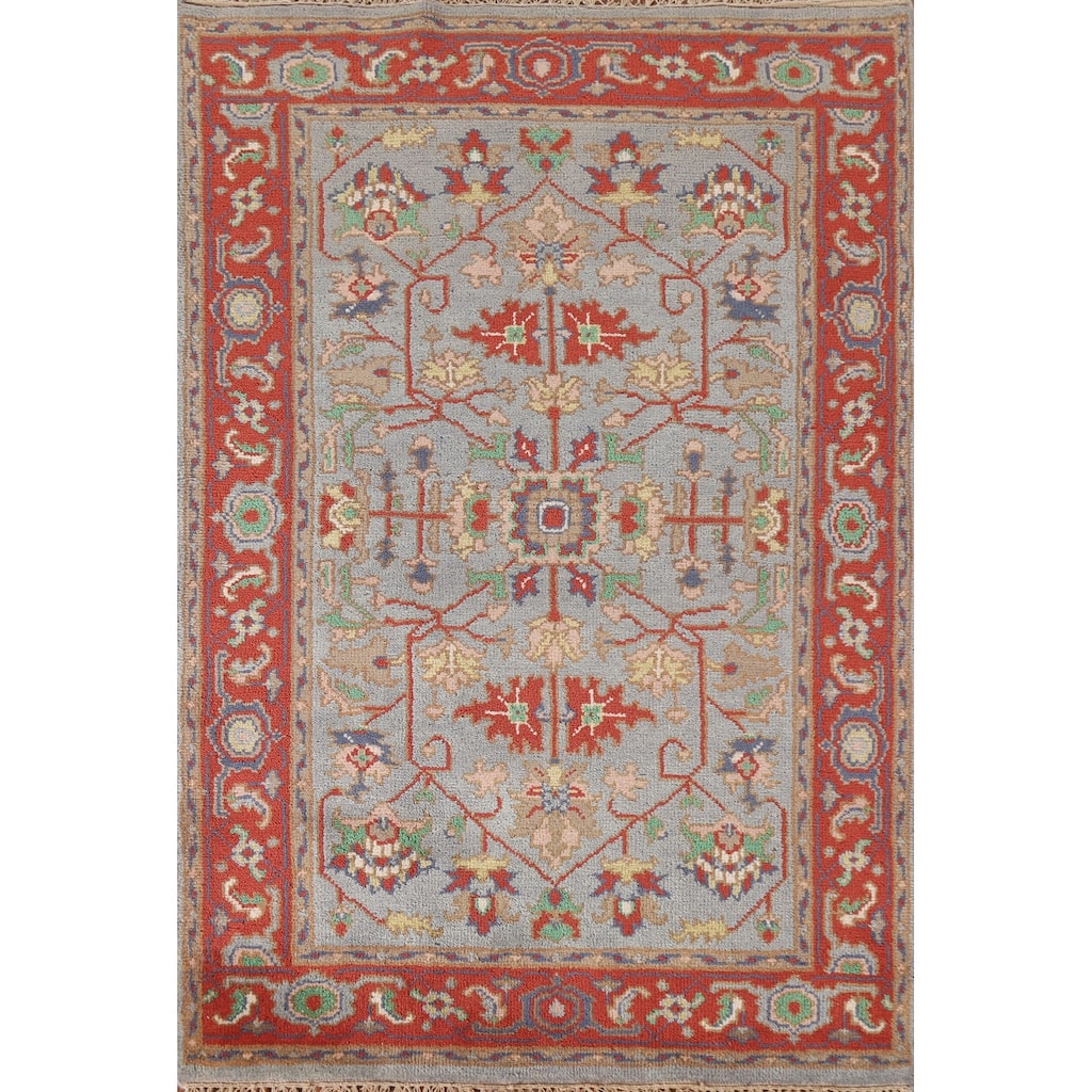 Heriz Serapi Indian Rug Hand-Knotted Wool Carpet - 3'11"x 6'0"