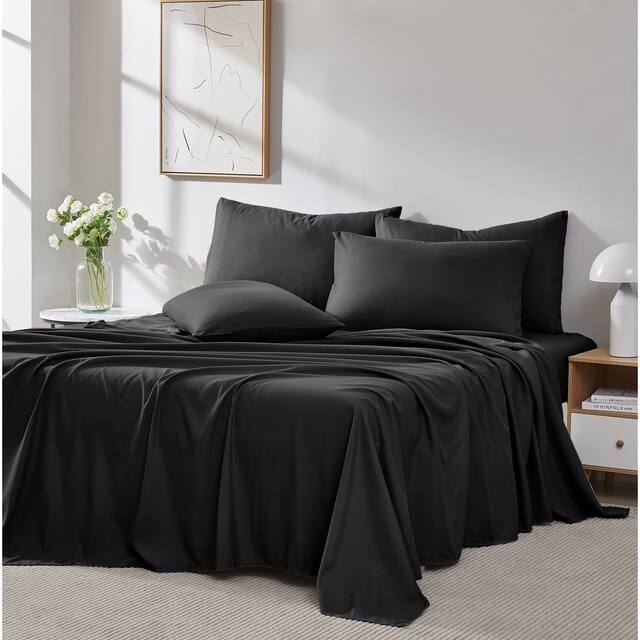 Vilano Series Extra Deep Pocket 6-piece Bed Sheet Set - King - Black