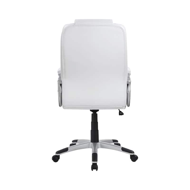 Adjustable Height Leatherette Office Chair in White