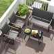 preview thumbnail 3 of 7, Costway 4 PCS Patio Furniture Set with Padded Fabric Seat & - See Details