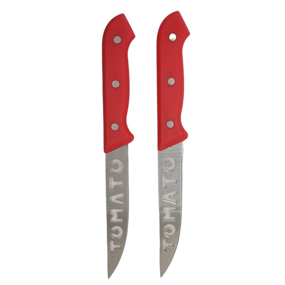 10" Serrated Stainless Steel Blade Tomato Slicing Knife Set - 2 Pack - Random