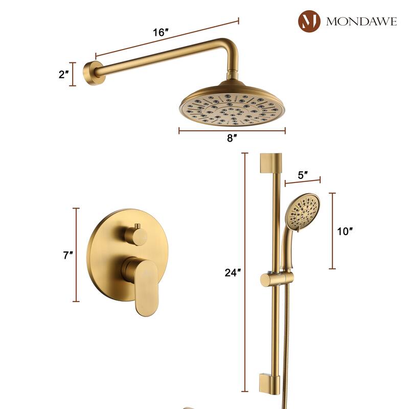 Retro Series 8 in. Rain Wall Mount Dual Shower Heads with 1.8 GPM