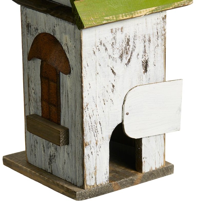 Glitzhome 15.75"H Solid Wood Decorative Outdoor Garden Birdhouse - 5.25''L X 6.00''W X 15.75''H