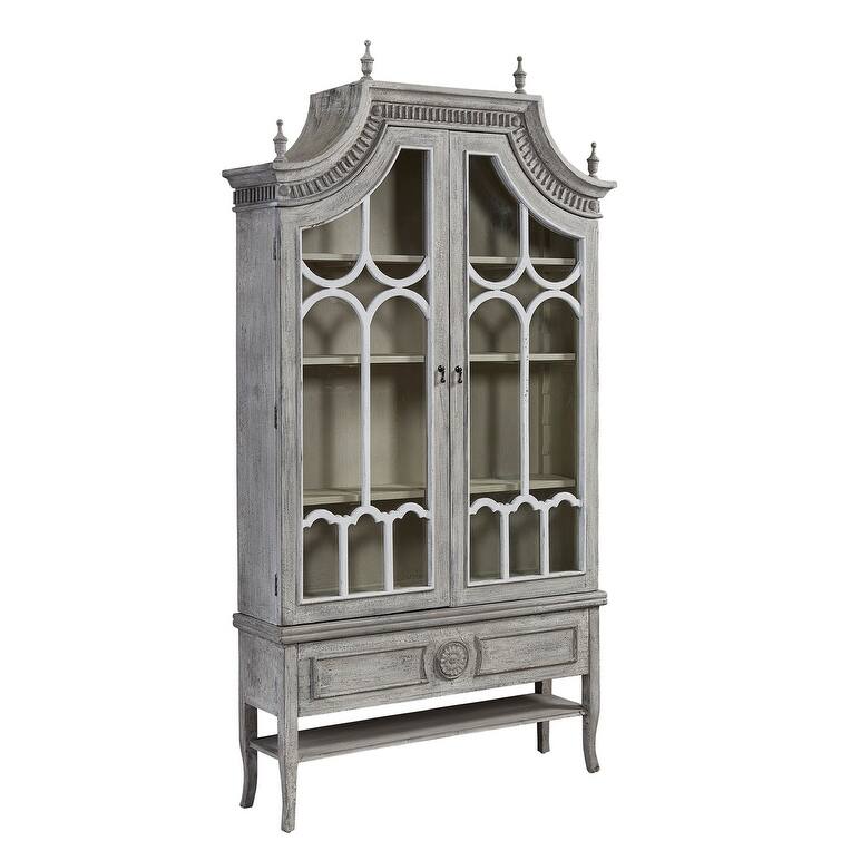 Reims Classic Reclaimed Pine Cathedral Arched Cabinet