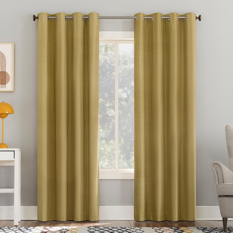 Sun Zero Duran Thermal Insulated Total Blackout Grommet 1-Piece Curtain Panel, Single Panel - 50" x 84" - Gold