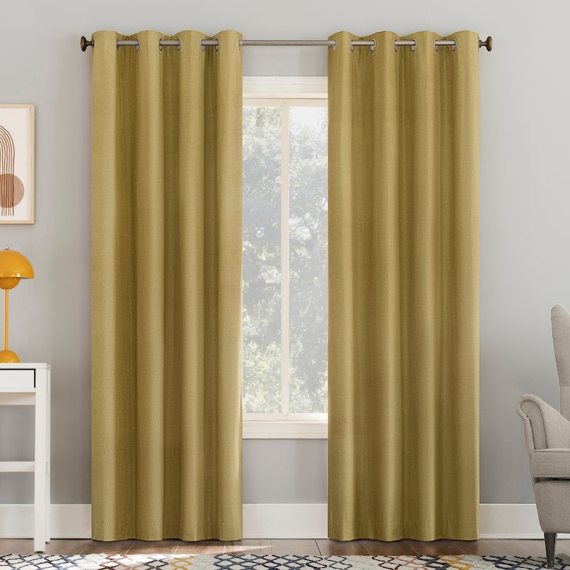 Sun Zero Cameron Thermal Insulated Total Blackout Grommet Curtain Panel, Single Panel - 50" x 108" - Gold
