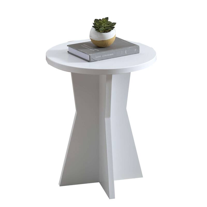 Adam Contemporary Wood Pedestal Accent Side Table