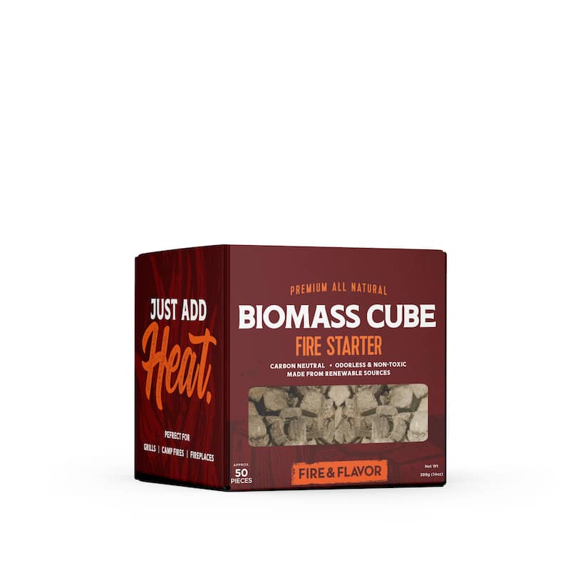 Fire & Flavor Premium All Natural Biomass Fire Starter Cubes, 50 Pieces - N/A