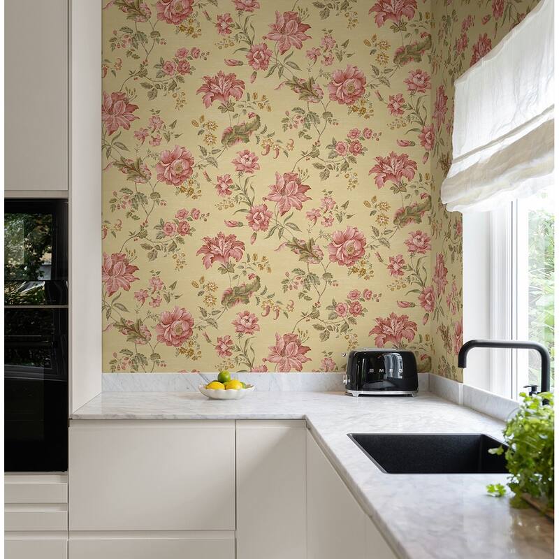 Seabrook Designs Niketa Floral Trail Unpasted Wallpaper