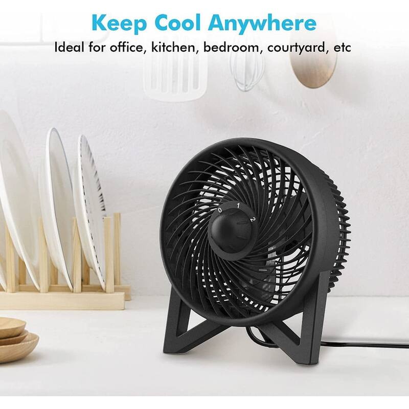 Quiet Desk fan, 8 Inch Powerful Table Fan, Small Bedside Fan with 2 Speeds