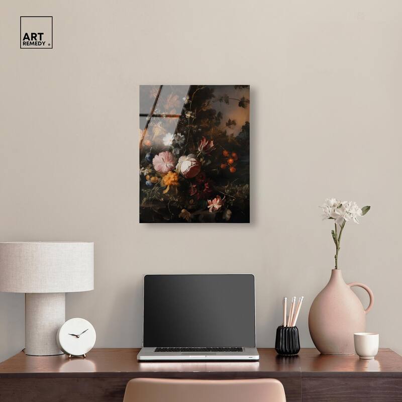 Shadowed Petal Secrets I Acrylic by Art Remedy, Ready to Hang