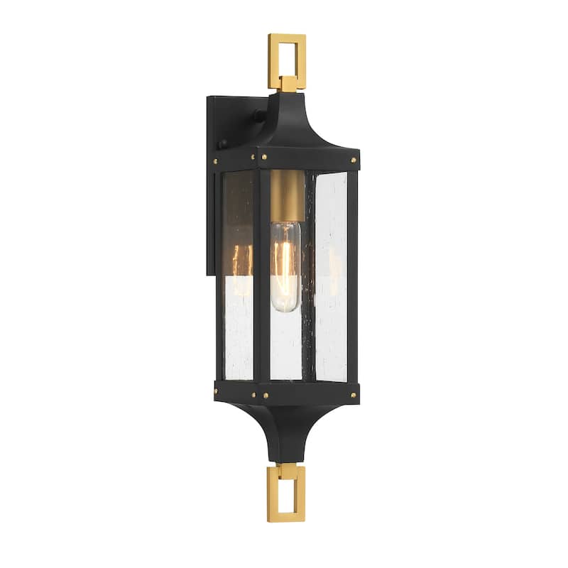 Savoy House 5-275 Glendale 21" Tall Outdoor Wall Sconce - Matte Black / Brushed Brass