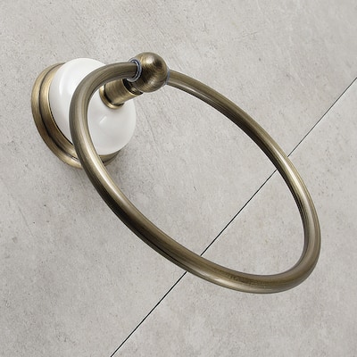 Victorian Towel Ring in Antique Brass