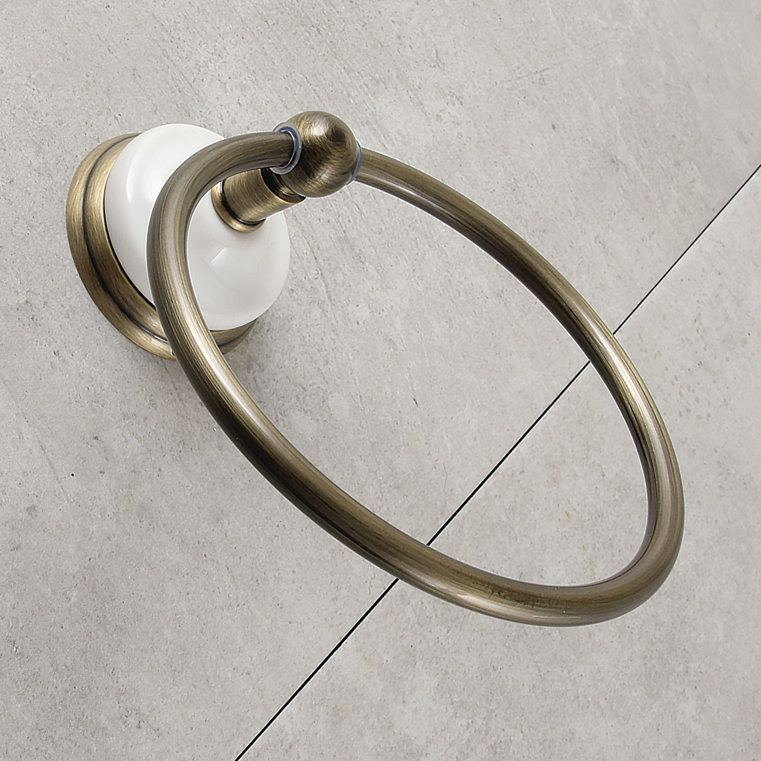 Victorian Towel Ring in Antique Brass