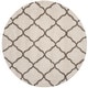 preview thumbnail 78 of 145, SAFAVIEH Hudson Shag Ariola Trellis 2-inch Thick Rug 5'3" Round - Ivory/Grey
