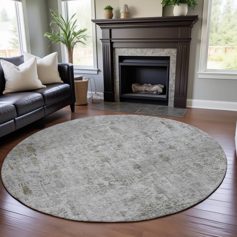 Premium Washable Super Soft Vintage Farmhouse Mayfield Rug - Silver - 8' x 8'