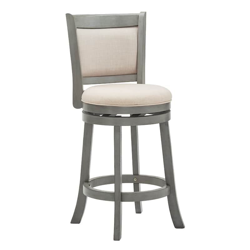 Verona Panel Back Swivel Counter Height Stool by iNSPIRE Q Classic - Antique Grey-Beige Linen