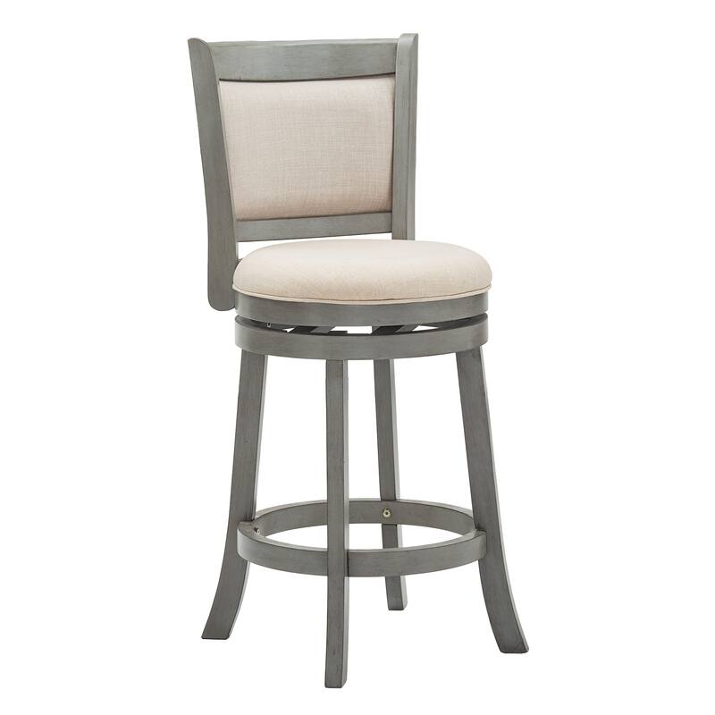 Verona Panel Back Swivel Counter Height Stool by iNSPIRE Q Classic - Antique Grey-Beige Linen