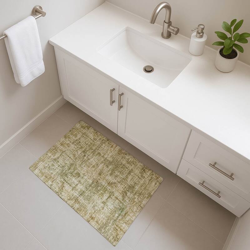 Premium Washable Super Soft Abstract Solid Mayfield Rug - Taupe - 1'8" x 2'6"