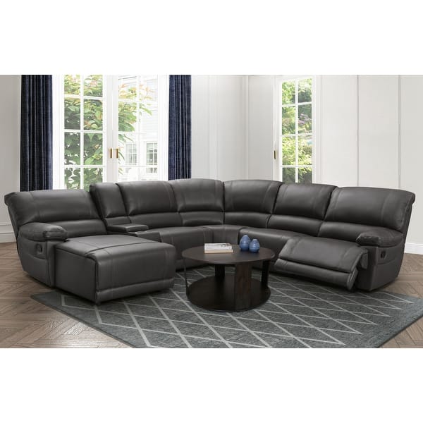 slide 2 of 14, Abbyson Cooper Manual Reclining Sectional with Chaise