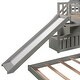 preview thumbnail 10 of 11, Stairway Twin over Twin Bunk Bed with Two Drawers, Slide, and Convertible Ladder, Gray