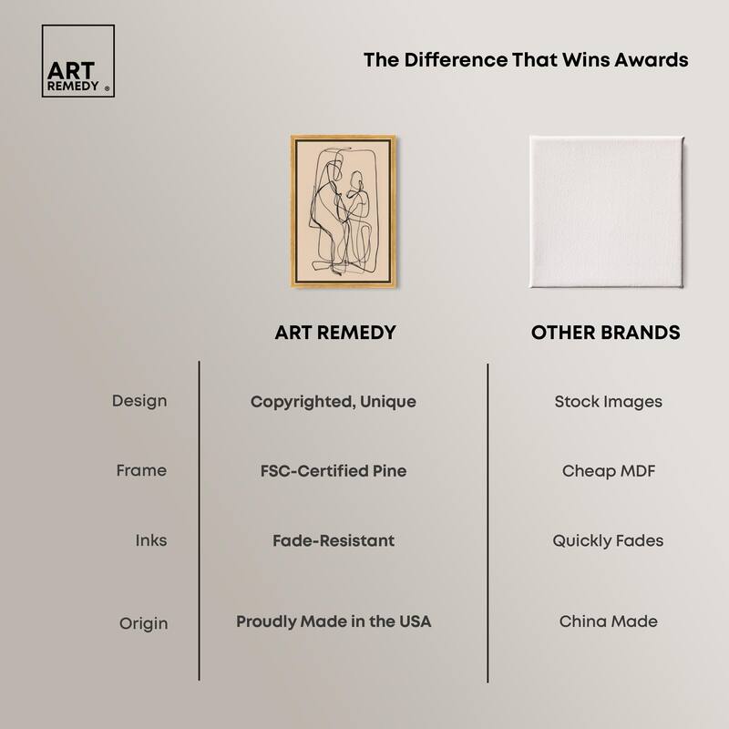 Embrace of Lines II Canvas by Art Remedy