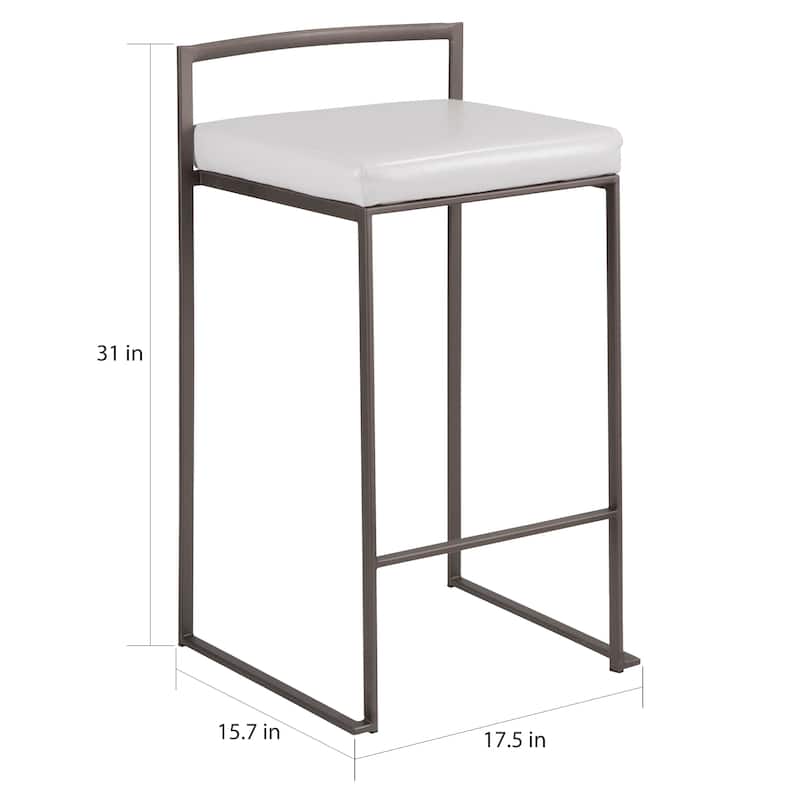 Carbon Loft Forrest Industrial Antique Stackable Counter Stool (Set of 2)