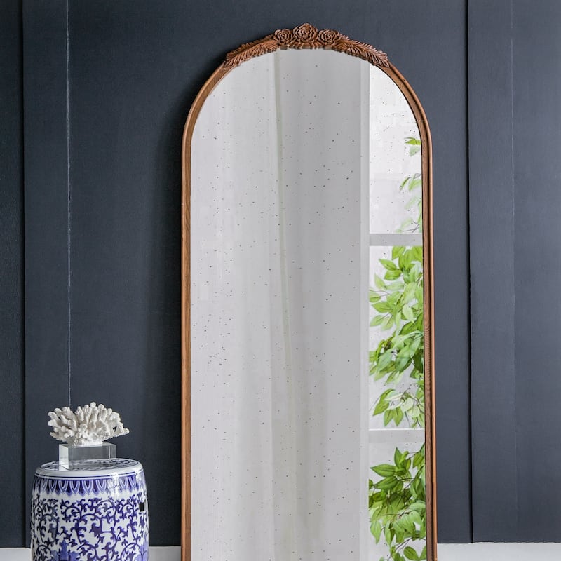 30" x 65" Hand Carved Rose Antique Mirror Frame