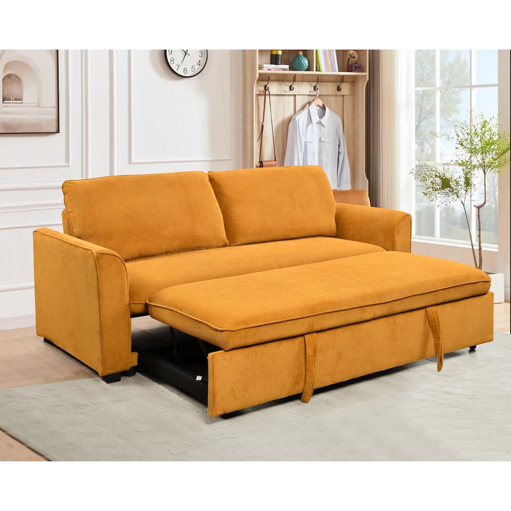 78" Modern 3 In 1 Convertible Sleeper Sofa Bed with Reclining Backrest