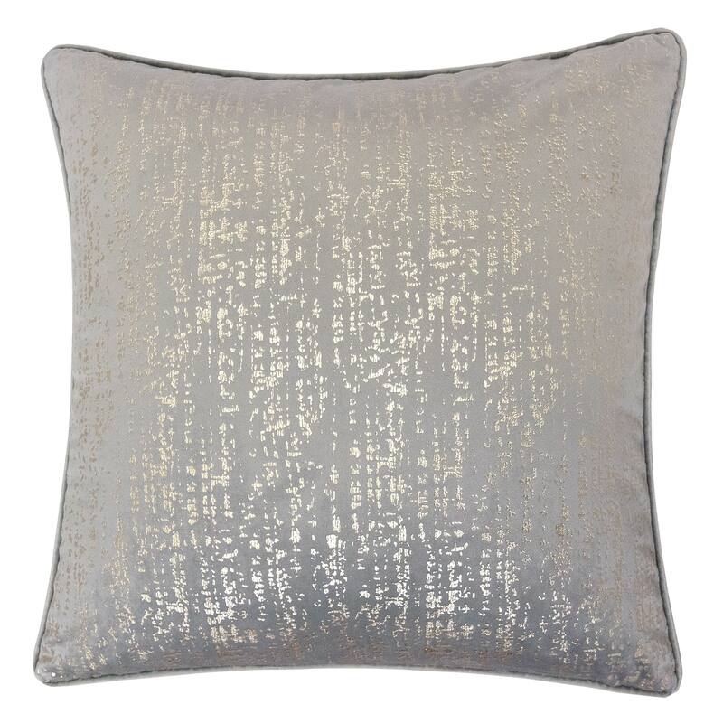 Sandy Velvet with Print 20" Square Decorative Throw Pillow 2PK - Silver