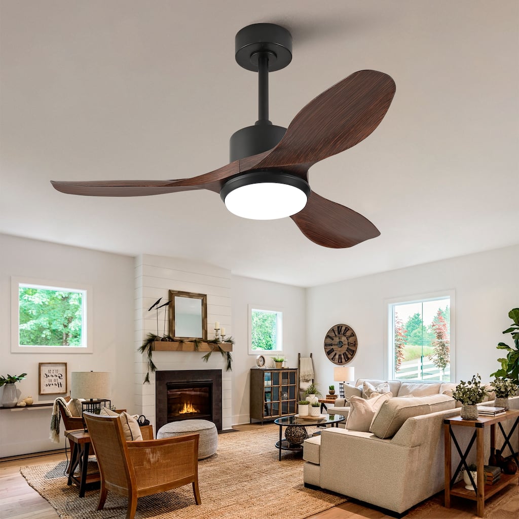 42" Ceiling Fan w/ Light 3 ABS Blades Remote Control Reversible DC Motor