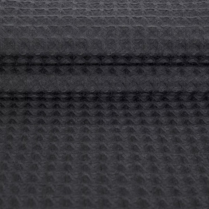 No Hook Cotton Blend Waffle Shower Curtain with Snap-in Liner