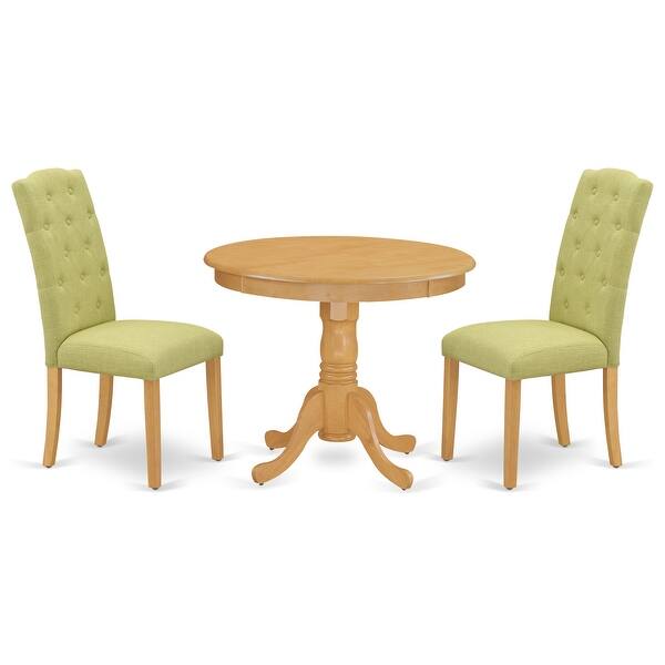 Round Small Table And Parson Chairs In Lime Green Linen Fabric Number Of Chairs Option Overstock 29821041 In these page, we also have variety of images available. round small table and parson chairs in